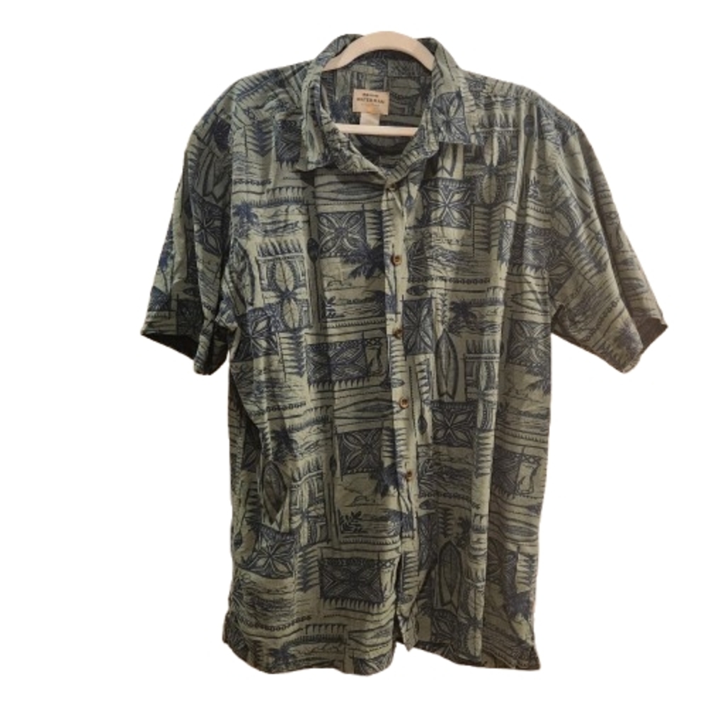 Quiksilver Watermans Collection Green Casual Button Down Shirt